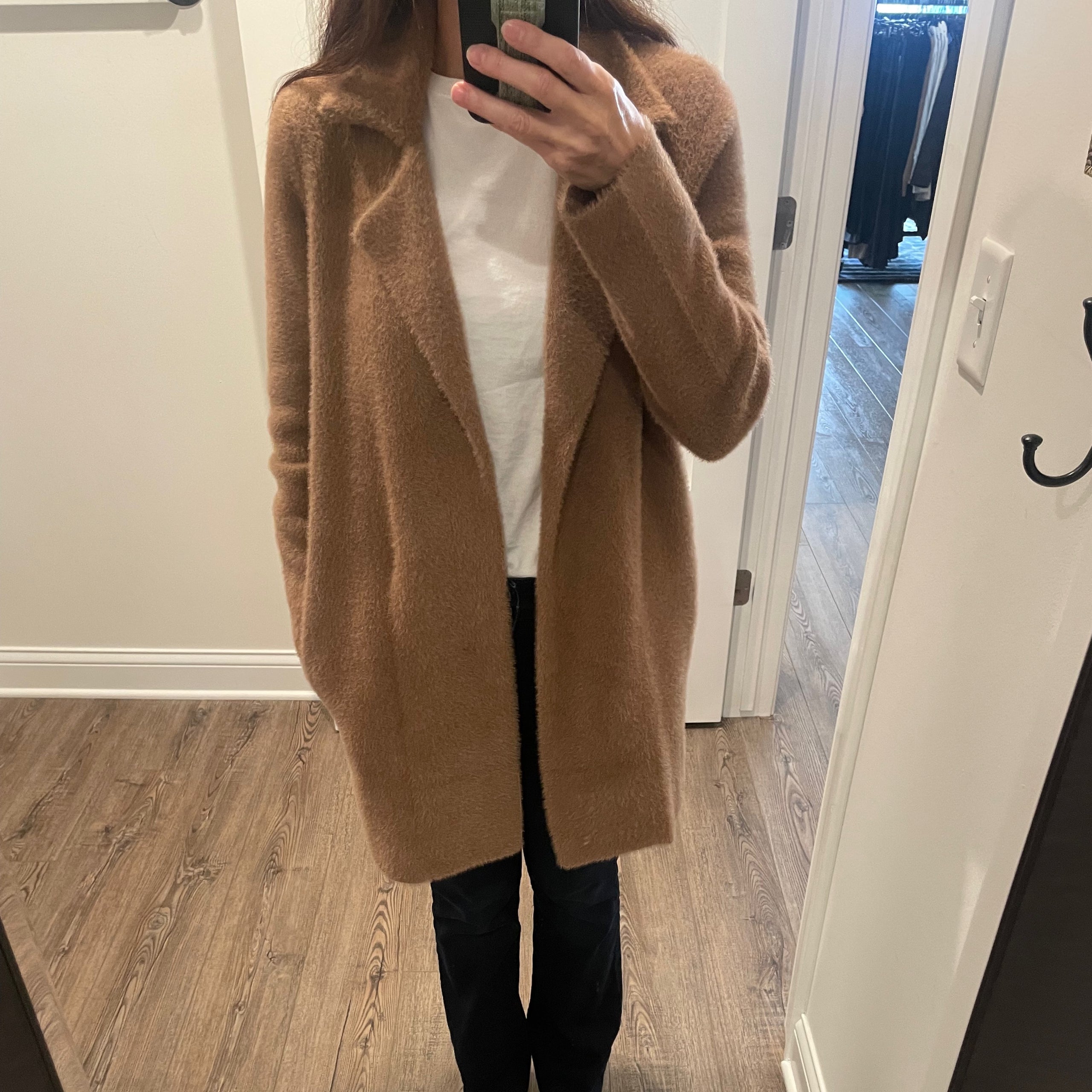 Liverpool Fuzzy Cardigan Petite CAMEL